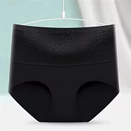【唯蜜色】立體包臀純棉中腰緹花提臀純棉女用內褲 XL 黑色