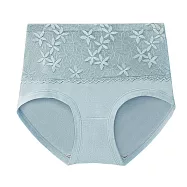 【唯蜜色】立體包臀純棉中腰緹花提臀純棉女用內褲 XL 藍色