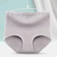 【唯蜜色】立體包臀純棉中腰緹花提臀純棉女用內褲 L 灰色