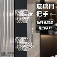 【上手家居】玻璃門把手-2入組(門把/把手/造型門把/門把手/拉手)- 透明大號