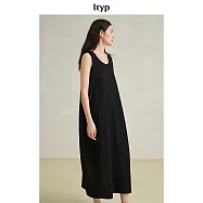 ltyp旅途原品 樹皮皺立體分割背心裙時尚文藝休閒高級連衣裙女春 M L M 經典黑