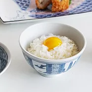 【日本Awasaka】美濃燒|江戶筆墨 陶瓷飯碗300ml ‧ 雙翼龍