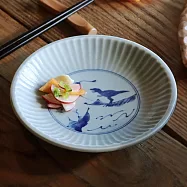 【日本Awasaka】美濃燒|江戶筆墨 陶瓷淺盤15.5cm ‧ 鎬龍