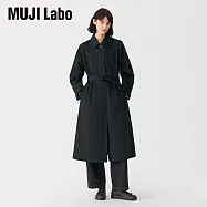【MUJI 無印良品】MUJI Labo女高密度棉單排扣大衣 L 黑色