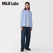 【MUJI 無印良品】MUJI Labo男和紙混丹寧5口袋寬版褲 31 暗藍