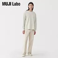 【MUJI 無印良品】MUJI Labo男傳統編織迷你裏毛圓領長袖T恤 L 淺灰