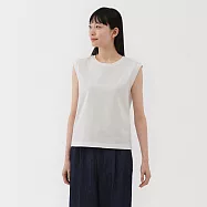 【MUJI 無印良品】女雙織天竺法式袖T恤 XL 白色