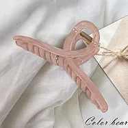 【卡樂熊】晶韌系列.微透光加大款交叉造型抓夾/髮夾(五色)- 甜心粉