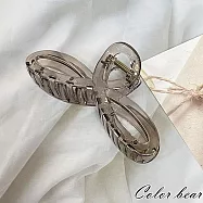 【卡樂熊】晶韌系列.微透光8字造型抓夾/髮夾(五色)- 透亮灰