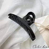 【卡樂熊】晶韌系列.微透光一字造型抓夾/髮夾(五色)- 透亮黑