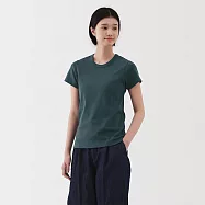 【MUJI 無印良品】女涼感不易汗染圓領短袖T恤 M 煙燻藍