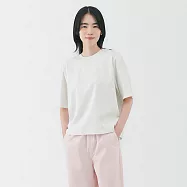 【MUJI 無印良品】女涼感圓領寬版短袖T恤 M 白色