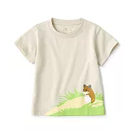 【MUJI 無印良品】幼兒容易穿脫天竺印花短袖T恤 80 黃金倉鼠(象牙白) 80 象牙白