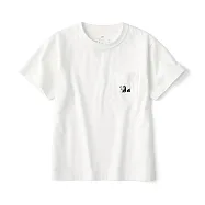 【MUJI 無印良品】兒童天竺刺繡口袋短袖T恤 140 柔白