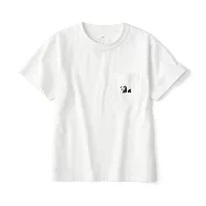 【MUJI 無印良品】兒童天竺刺繡口袋短袖T恤 110 柔白