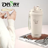 OMORY 316輕奢陶瓷塗層隨行杯560ML- 白色