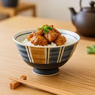 【日本Kakuni】窯燒 輕量陶餐碗450ml ‧ 吳須錆十草