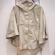 【ACheter】 韓國東大門時尚潮流寬鬆連帽襯衫披風斗篷薄中長外套# 124532 FREE 卡其色