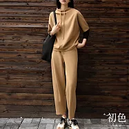 【初色】春季雪紡簡約輕薄長袖洋裝&套裝-共7款任選-10475(M-2XL可選) XL G.駝色