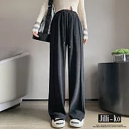 【Jilli~ko】日系糯米褲女垂墜休閒百搭直筒闊腿運動褲 J11170 FREE 黑色
