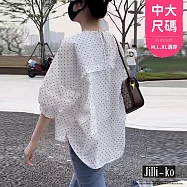 【Jilli~ko】泡泡袖白色點點短袖娃娃衫 J11923 FREE 白色