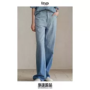 ltyp旅途原品 吊漂漸變直筒牛仔褲 休閒百搭淺色拖地褲女春季新款 M L XL XL 漸變藍