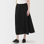 【MUJI 無印良品】女涼感寬襬裙 L 黑色