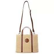 [星巴克]女神仿草編織提背袋