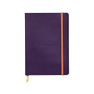 【Rhodia|Rama】軟皮筆記本 A5_點格_象牙白_90g_80張_彈性束帶_ 茄紫色