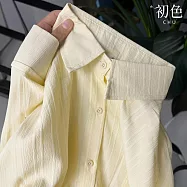 【初色】韓版純色單排釦寬鬆薄款翻領襯衫上衣女上衣外套-共4色-10783(M-2XL可選) M 淺綠色