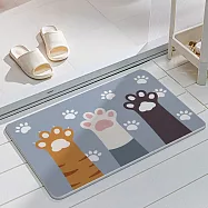 日本熱賣 超大尺寸硬式珪藻土地墊(13款風格任選. 硅藻土/腳踏墊/吸水墊/浴室地墊) 01 喵喵腳印