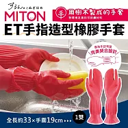 日本ET手指造型家事清潔橡膠手套(長版貼合手臂/女生專用)