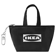 IKEA環保購物袋造型-迷你耳機悠遊卡鑰匙圈小包 (平行輸入商品) 黑色