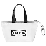 IKEA環保購物袋造型-迷你耳機悠遊卡鑰匙圈小包 (平行輸入商品) 黑白色