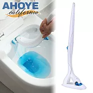 【AHOYE】強力去污馬桶刷套組 附12入拋棄式可溶解清潔劑刷頭 (馬桶清潔刷)