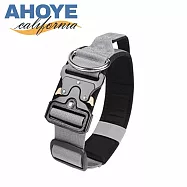 【AHOYE】厚款可調節金屬扣寵物頸圈 54-62CM (寵物配件 頸圈 脖圈 頸環) 沉穩灰
