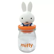 【日本正版授權】米飛兔 糖果罐 透明糖果罐/收納罐/玻璃罐/小物收納 Miffy/米菲兔 - 藍衣款