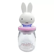 【日本正版授權】米飛兔 糖果罐 透明糖果罐/收納罐/玻璃罐/小物收納 Miffy/米菲兔 - 藍紫衣款