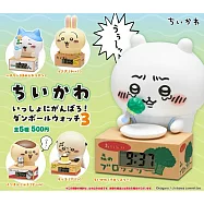 【日本正版授權】全套5款 吉伊卡哇 加油吧 紙箱時鐘 P3 扭蛋/轉蛋 小八/烏薩奇/海瀨勇者/Chiikawa 330927