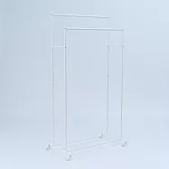 【MUJI 無印良品】雙桿掛衣架/白灰約寬80.5&times;深48&times;高155公分