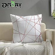 【OMORY】居家美學抱枕套45x45cm- 桃皮絨(線條)