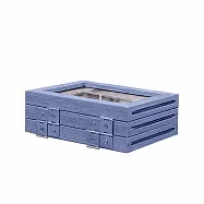 【上手家居】三折相框 6吋(透明相框/展示框/木質相框/多格相框/玻璃相框) 6吋藍色