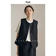 ltyp旅途原品黑標系列「夜曲」真絲羊毛馬甲極簡休閒黑色短馬夾女 M L M 靜謐黑