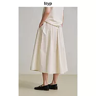 ltyp旅途原品 基礎款蓬感傘裙2025寬鬆小個子黑色半身裙女 M L-XL L 杏仁米