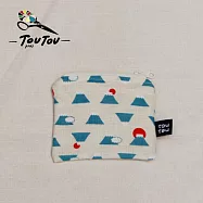 偷偷喊我|手作零錢包- 米色富士山