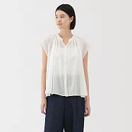 【MUJI 無印良品】女強撚法式袖套衫 M 柔白
