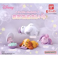 【日本正版授權】全套4款 迪士尼好朋友 想賴床公仔 P4 扭蛋/轉蛋 杯麵/大英雄天團/牡蠣寶寶/小豬 739286
