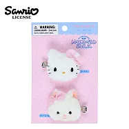 【日本正版授權】三麗鷗 x 吉德布偶 絨毛造型髮夾 2入組 髮夾/瀏海髮夾 凱蒂貓/美樂蒂/大耳狗 - A款