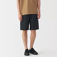 【MUJI 無印良品】男水洗舒適工作短褲 S 黑色
