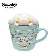 【日本正版授權】三麗鷗 拉花造型 陶瓷 馬克杯 附蓋子 280ml 咖啡杯 - 大耳狗